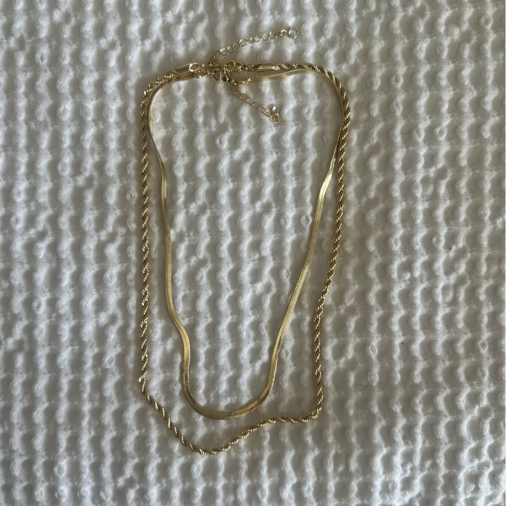 Gold-Tone Double Layer Necklaces